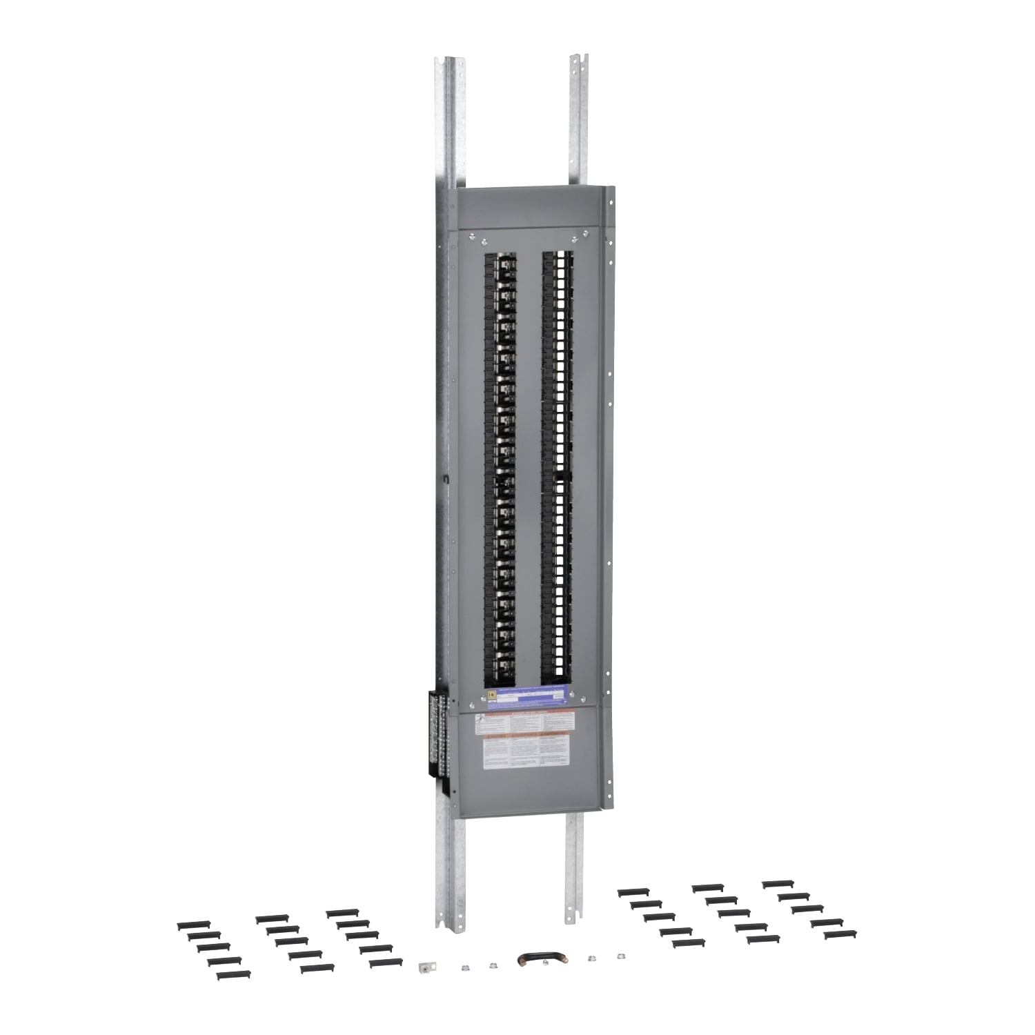 Panelboard interior, NQ, main lugs, 600A, Cu bus, 84 pole spaces, 3 phase, 4 wire, 240VAC, 48VDC