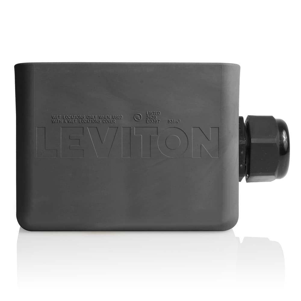 Two-Gang Portable Outlet Box, Angled Depth, Pendant Style, Black