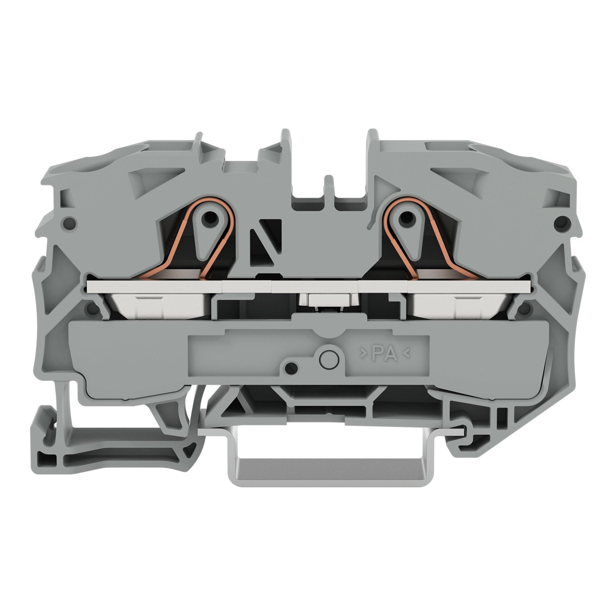 2-conductor through terminal block; 16 mm; suitable for Ex e II applications; side and center marking; for DIN-rail 35 x 15 and 35 x 7.5; Push-in CAGE CLAMP; 16,00 mm; gray