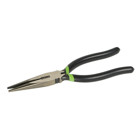 Pliers, Long Nose Side Cutting 7" Dipped Grip.  Double layered vinyl handles for comfort and slip resistance.  Reduced handle size allows for easy storage of tools in pouches and tool bags.