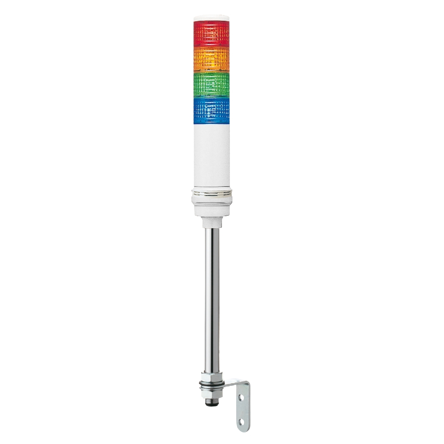Complete pre wired monolithic tower light, Harmony XVC, plastic, red orange green blue,60mm, tube mounting, steady or flashing, buzzer, IP23,24V AC DC