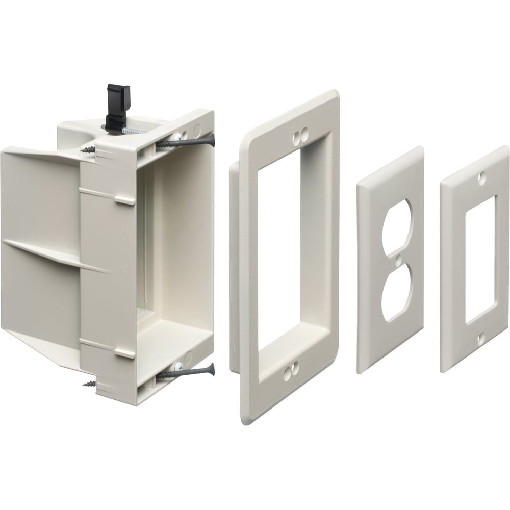Recessed indoor inbox for new and retrofit construction. 2 hour fire rating. Single Gang. White
