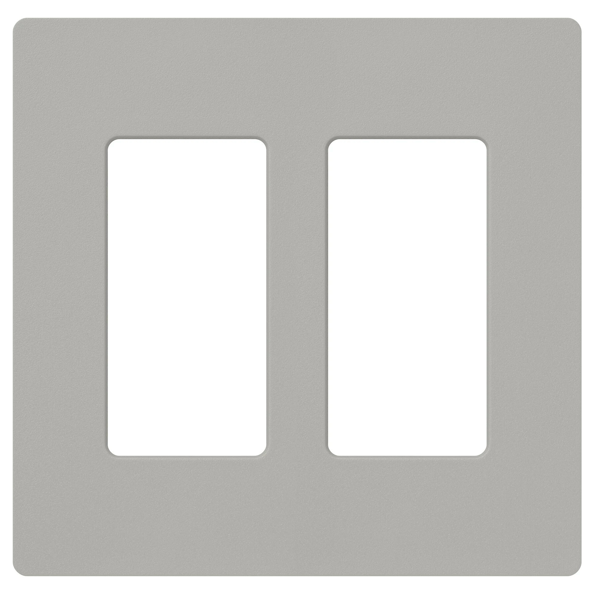 Claro Wallplate, Satin Finish, Two-gang in pebble