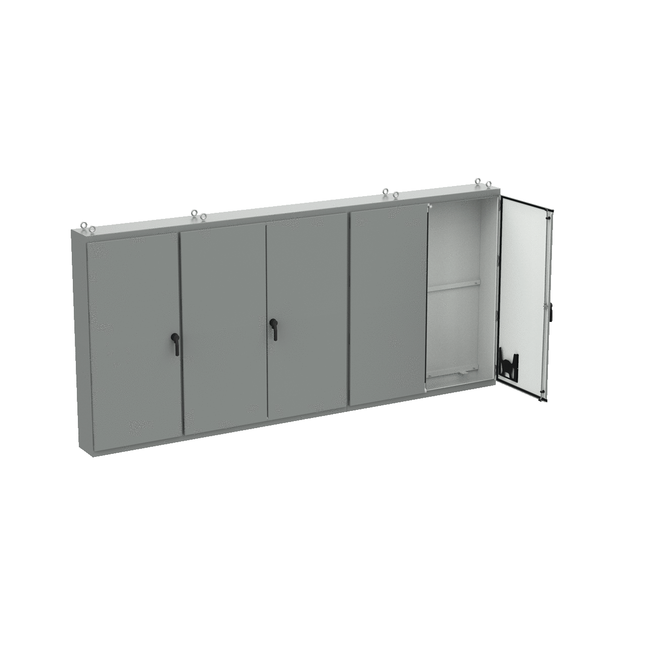 Free-Stand Multi-Door Type 12 LP White Inside 5Dr, 86.12x187.00x20.12, Gray, Steel