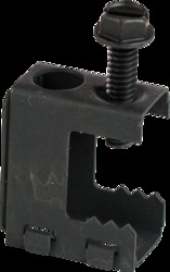 Set Screw Beam Clamp, Fits up to 1/2" Flange, Pass Hole for 1/4" and 3/8" Threaded Rod, 1/4"-20 Thread Impression on Bottom and Back of Clamp, #10-24 Thread Impression on Back of Clamp, Spring Steel