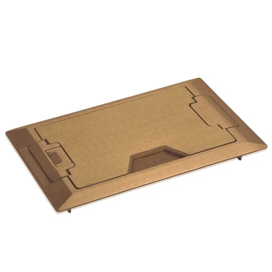 Concealed Service Top, Length 8.375 Inches, Width 5.5 Inches, Depth 0.845 Inches, Material Brass