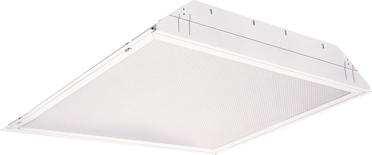 General Purpose T8 Lensed Troffer 2' wide, Two lamps, 17W T8 (24''), #12 pattern acrylic, MVOLT, 120-277V, T8 electronic ballast, SKU - 108TY4