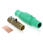 17 Series Female Complete Plug, Detachable, Cam-Type Connector, Industrial Grade, Double Set Screw, Taper Nose, Cable Range- 350-500MCM, 690 Amp - GREEN