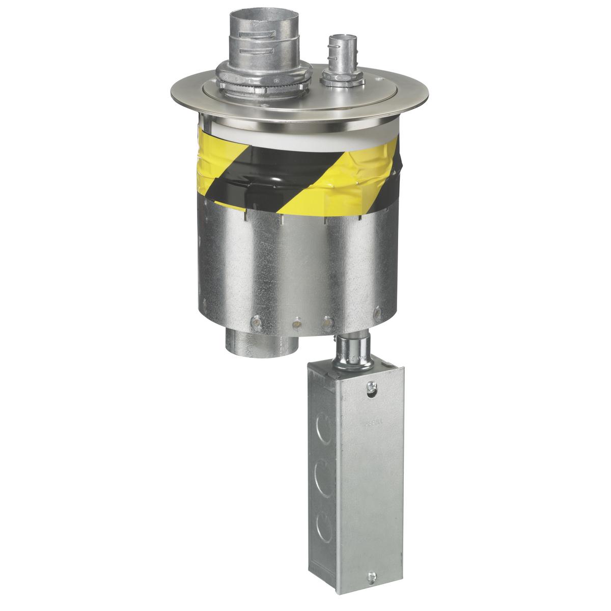 Fire Rated Poke Throughs, Furniture Feed 6" Series, Through Floor Fitting with Nickel Plated Cover