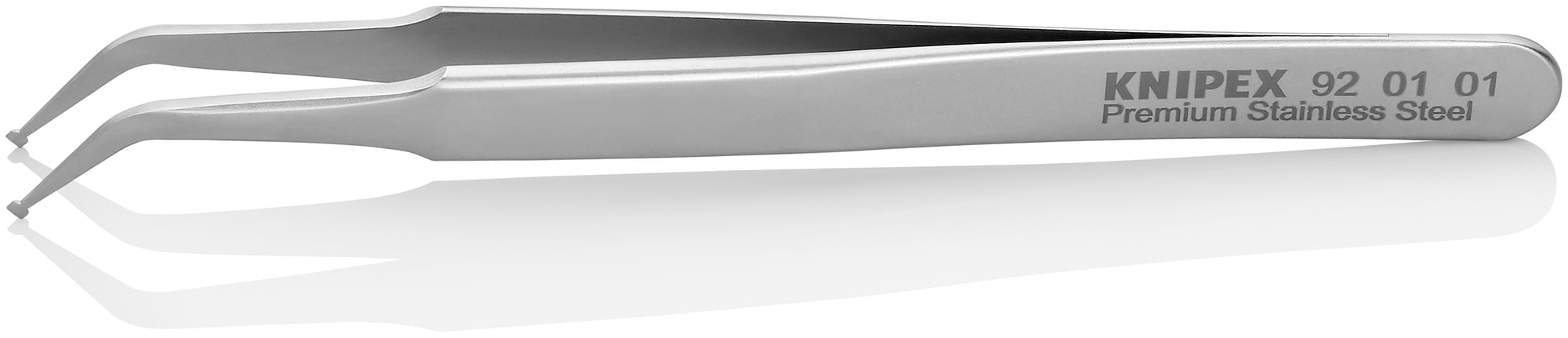 Premium Stainless Steel Positioning Tweezers-45°Angled-SMD, 4 1/2 in., 0.33 mm TT, 1.60 mm TW