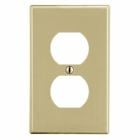 Hubbell Wiring Device Kellems, Wallplates and Box Covers, Wallplate,Non-Metallic, Mid-Sized, 1-Gang, 1) Duplex, Ivory