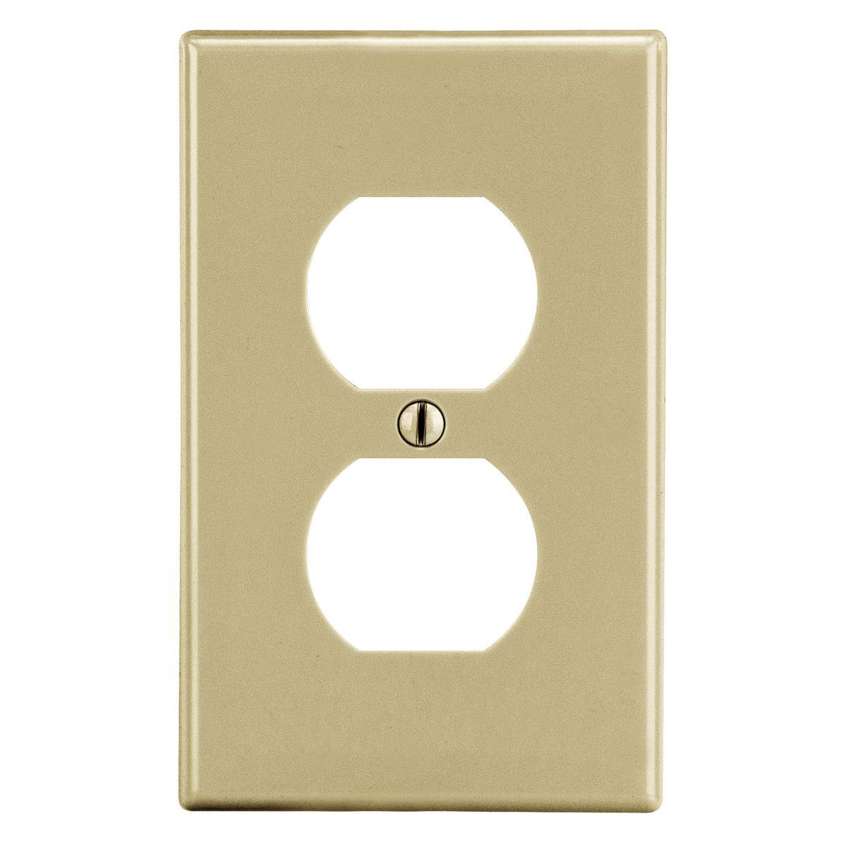 Wallplate, Mid-Size 1-Gang, 1) Duplex, Ivory