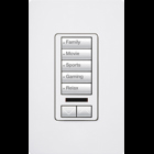RadioRA 2 Wall-mounted Keypad, 5-button with raise/lower and IR receiver on insert in light almond