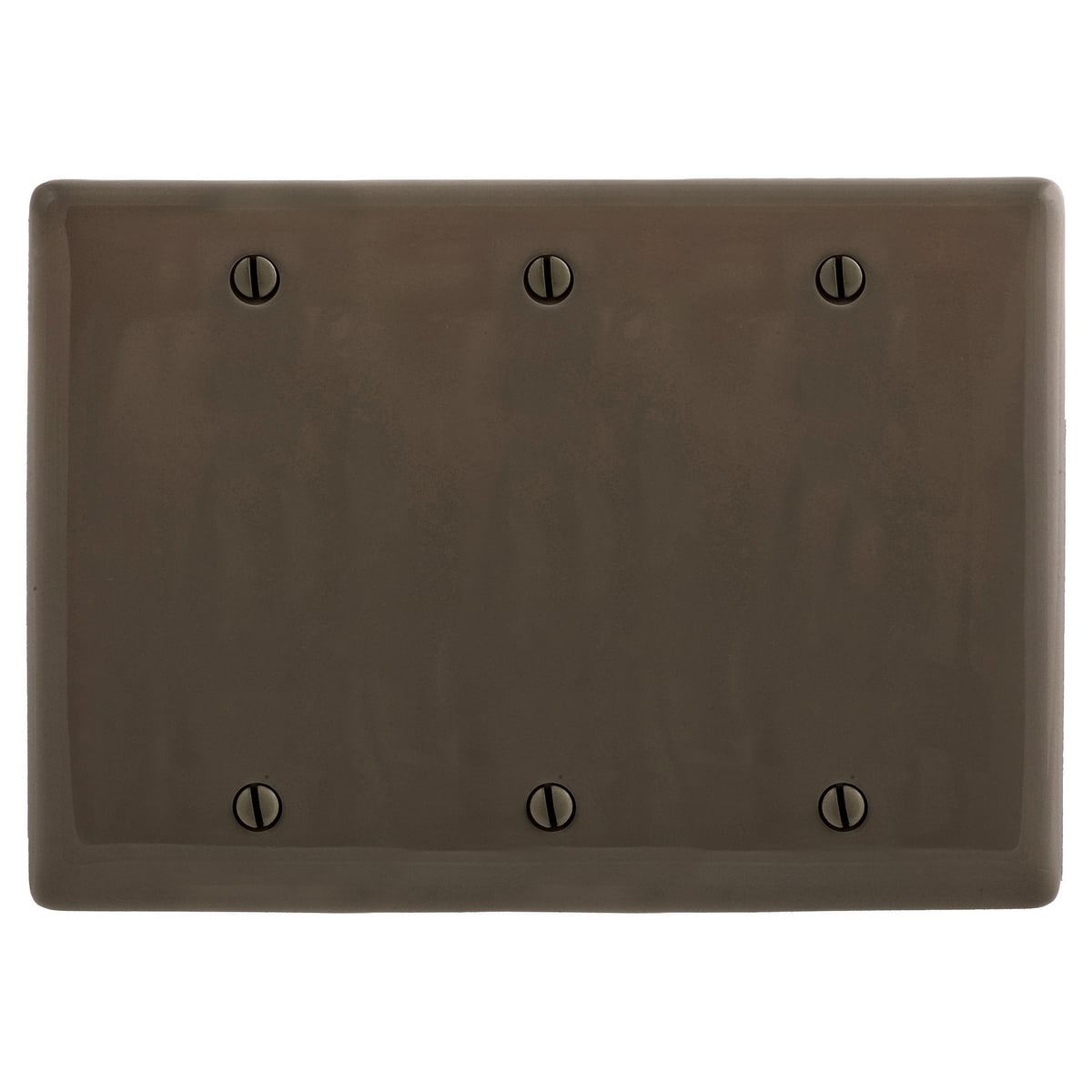 Wallplates and Box Covers, Wallplate, Nylon, 3-Gang, 3) Blank, Box Mount, Brown