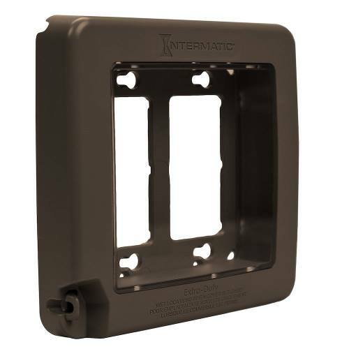 Low profile, extra-duty, plastic in-use weatherproof cover, double-gang, 16 configurations, bronze