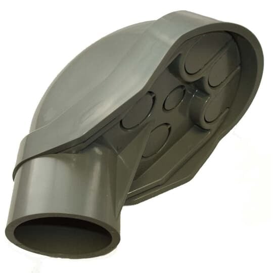 Service Entrance Cap, Size 1-1/2 Inch, Width 3.52 Inches, Material PVC, Color Gray, For use with Schedule 40 and 80 Conduit