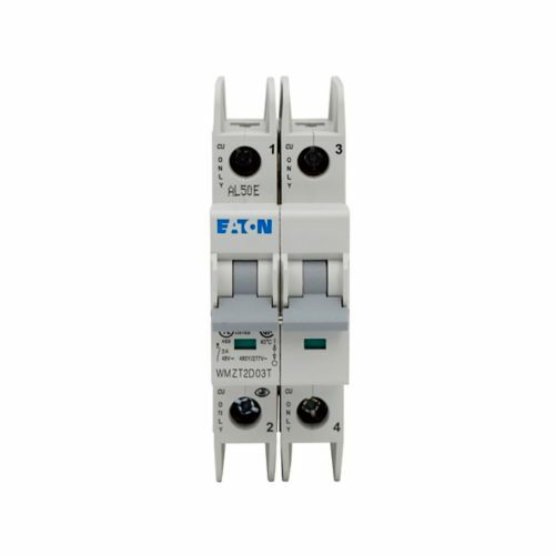 UL 489 WMZT DIN Rail Miniature Circuit Breaker, 10 kAIC at 480/277V, Two-pole, D Curve, 4A, Standard box terminals