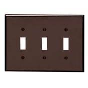 3-Gang Toggle Device Switch Wallplate, Midway Size, Brown