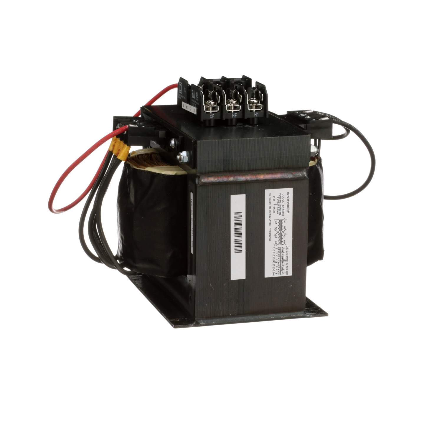 Transformer, Type TF, industrial control, 1 phase, 2000VA, 240x480V primary, 120/240V secondary, 50/60Hz