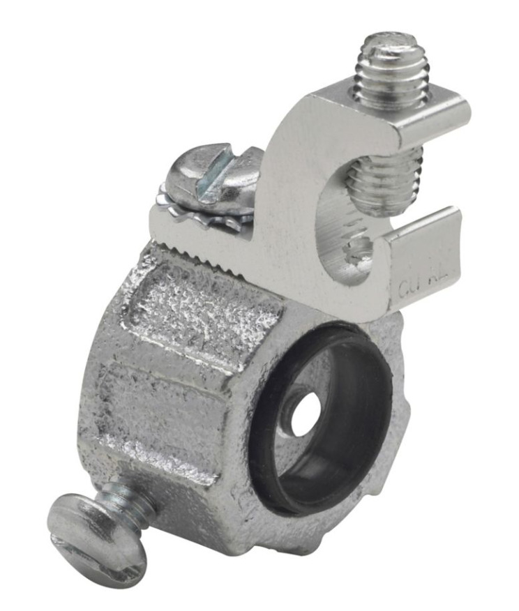 HGLS1 Lazy-Lug Ground Bushing, 5 in Trade, 4 AWG Wire Min, 14 AWG Wire Max, Malleable Iron