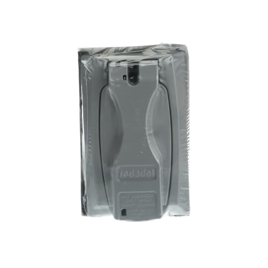 Single Gang Universal Flip-Lid Weatherproof Receptacle Cover, Silver, Zinc Alloy