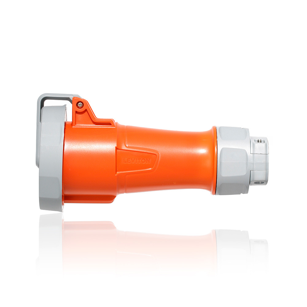 30 Amp, 125/250 Volt, 3P, 4W, LEV Series North American-Rated IEC 60309-1  - 60309-2 Pin  - Sleeve Connector, Industrial Grade, IP66/IP67/IP68/IP69K, Watertight - Orange
