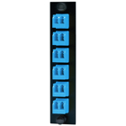 Fiber Optic Panel Adapter, 12-Fiber, 6) LC Duplex, Zircon Sleeves, Blue.