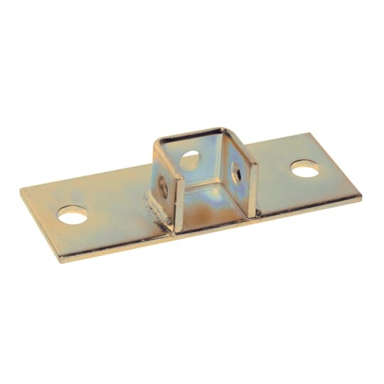 Connector, Flush Post Base, Post Height 1-5/8 Inch, Post Width 1-11/16 Inch, Post Length 1-5/8 Inch, Base Length 8 Inches, Base Width 3 Inches, Hole Diameter 3/4 Inch, Steel