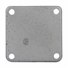 Eaton Crouse-Hinds series RSM/RSS blank hub plate, 4-1/2" x 4", Feraloy iron alloy