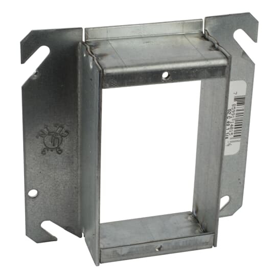 Single Gang Square-Cut Tile Wall Cover, 9.3 Cubic Inches, 4 Inch Square x 1-1/4 Inch Raised, Pre-Galvanized Steel