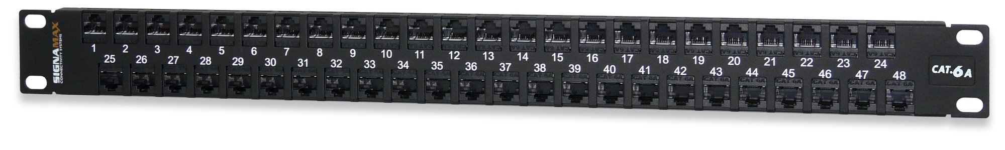 48-Port Category 6 MT-Series Unscreened Patch Panel, 1 RMU