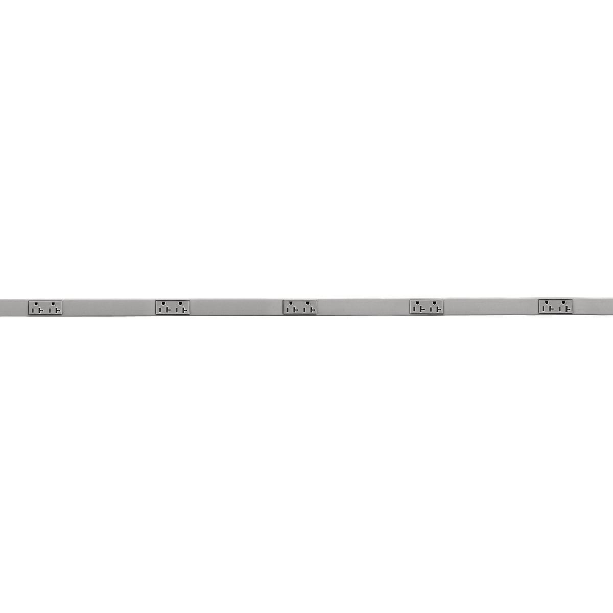 Metal PlugTrak, 20A 125V, 2 Circuit, 6 Receptacle, 6' Length, Gray