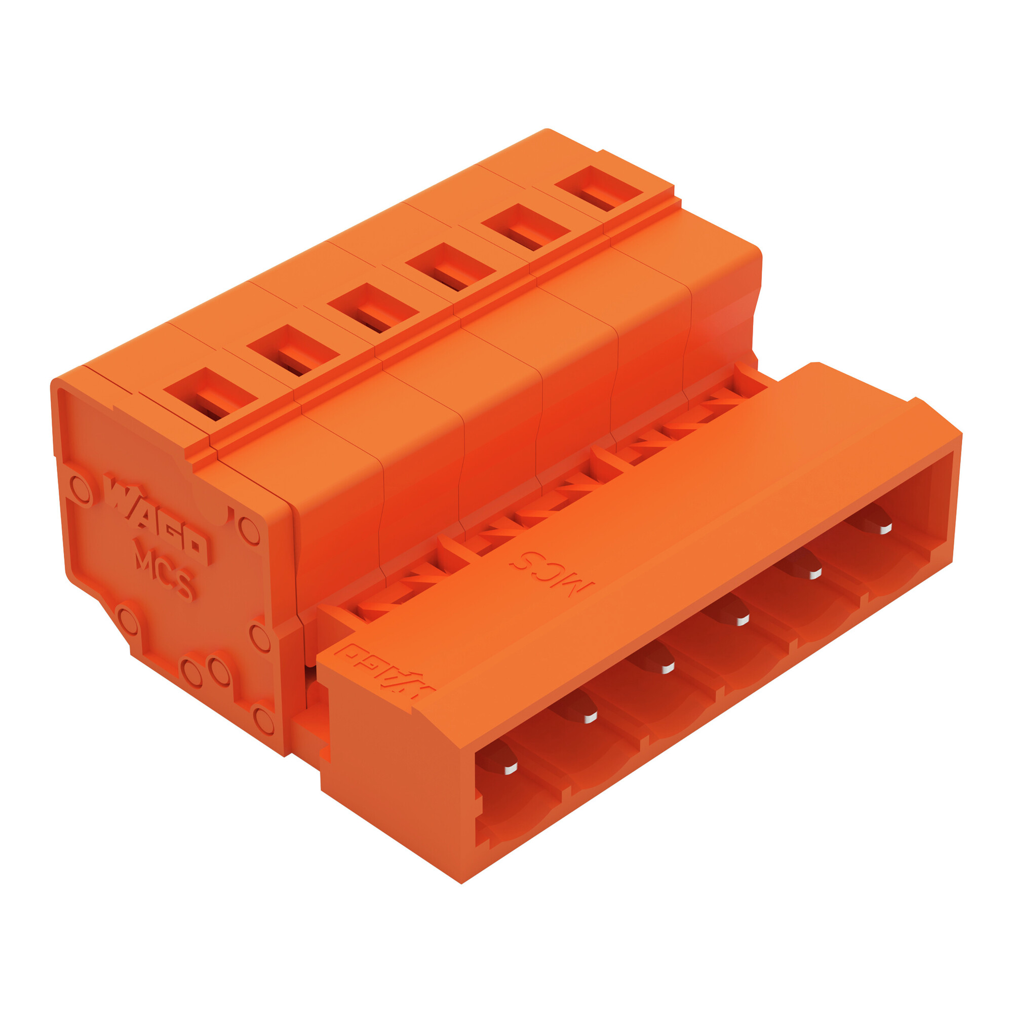 1-conductor male connector; CAGE CLAMP; 2.5 mm; Pin spacing 5.08 mm; 6-pole; 2,50 mm; orange