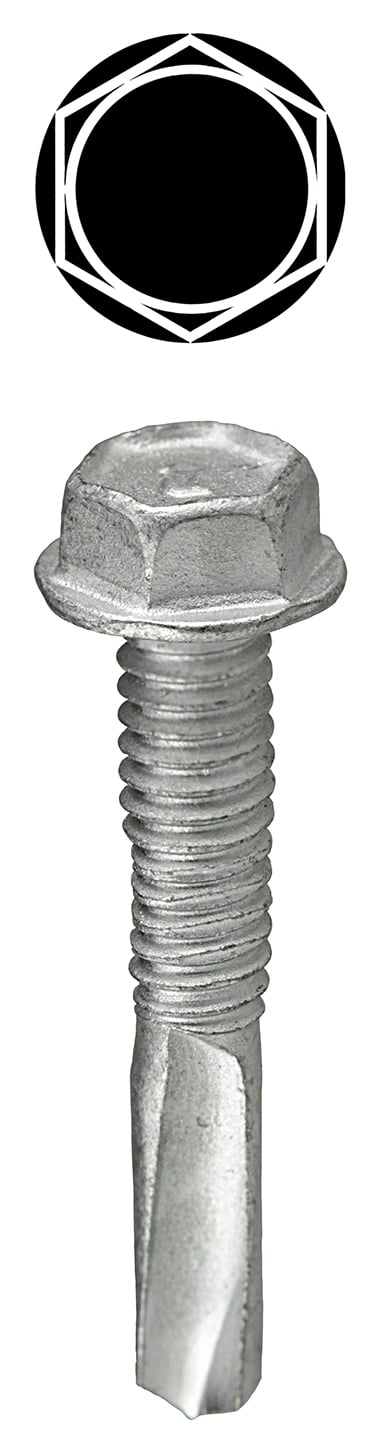 #12 x 1-1/4'' Weather Resistant Coated Tek 5 Hex Washer Head Self Drilling Screw