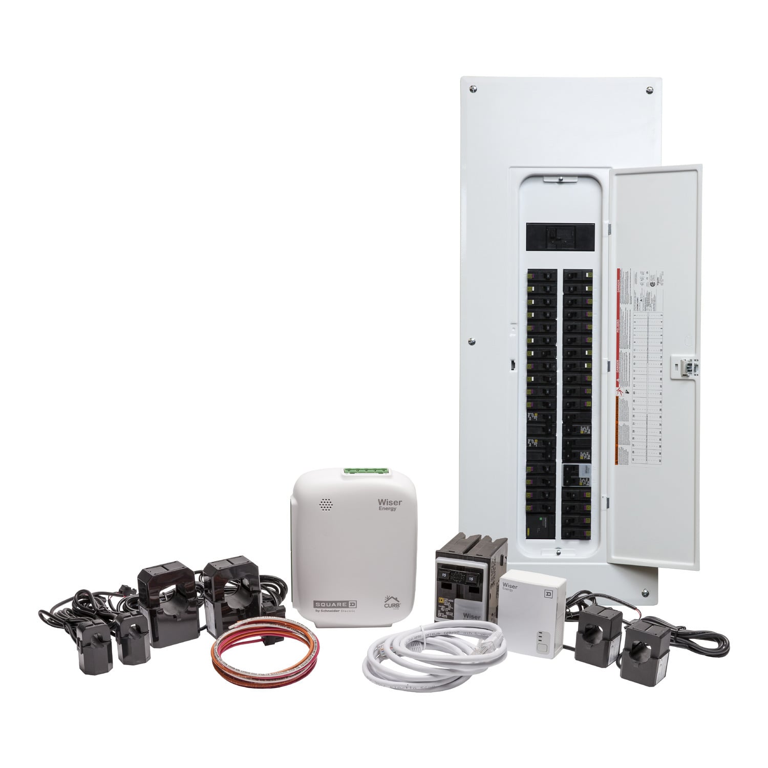 Load center, Homeline, 1 phase, 24 spaces, 48 circuits, 125A convertible main lugs, PoN, NEMA1, gnd bar, combo cover