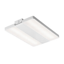 Linear High Bay 6A, 155W, 120 347V, 0 10V dimming, 80+ CRI, 5000K, nominal 1' wide by 2' long, wide distribution lens, white