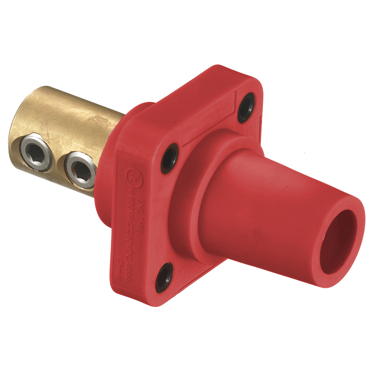 Heavy Duty Products, Single Pole Devices, Industrial Grade, Female Receptacle, 300/400A 600V AC/DC, Single Conductor, Set Screw, Red