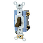 15 Amp, 120/277 Volt, Toggle 3-Way AC Quiet Switch, Extra Heavy Duty Grade, Self Grounding, Back and Side Wired, Brown