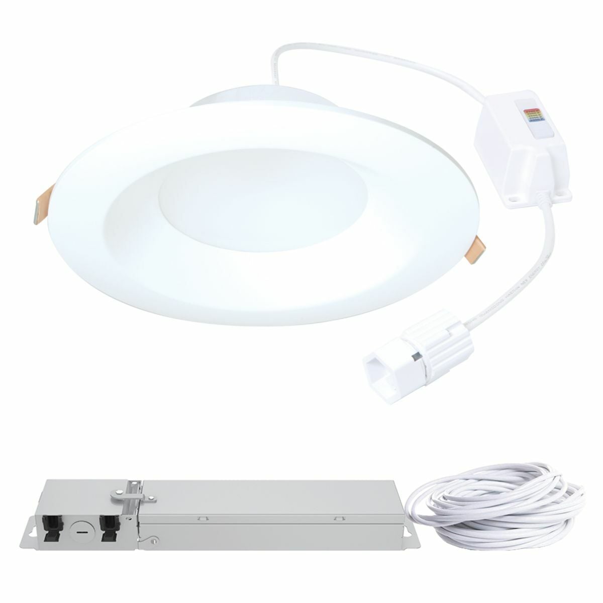 6-inch LT QuickLink Low Voltage Lighting, 600 lumens (nominal), 90 CRI min, 5-color selectable CCT, 120V, phase cut 10% dimming, Direct mount canless installation