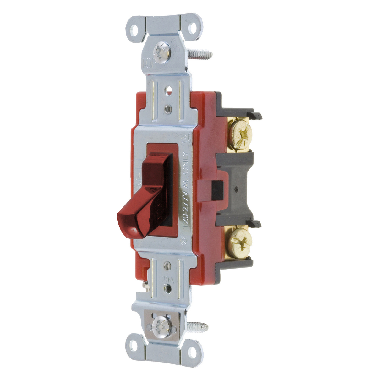 Switches and Lighting Controls, Hubbell- PRO Series, Toggle Switches, General Purpose AC, Four Way, 20A 120/277V AC, Back and Side Wired, Red