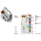 Fieldbus coupler / head unit - Wago (750 series) - 62 x connections per node + 127 x fieldbus nodes on master connection capability - with LONworks communication capability - supply voltage 24Vdc via wiring (system) + 24Vdc via pwr. jumper (Field) - with 2-pin male connector + Push-in spring cage-clamp (pwr. suppl. connections) + 4-pin male connector (device configuration) - DIN-35 rail mounting (50.5mm width) - IP20 - rated for 0Â°C...+55Â°C ambient