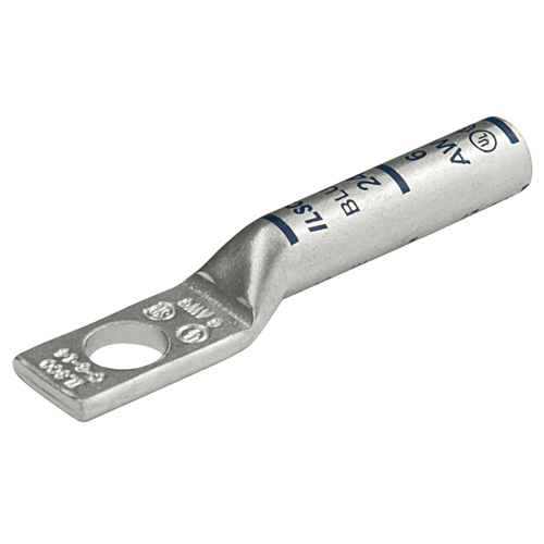 Surecrimp Copper Compression Lug, Conductor Size 3, 1 Hole, 5/16in Bolt Size, Long Barrel, No Sight Window, Tin Plated, UL, CSA
