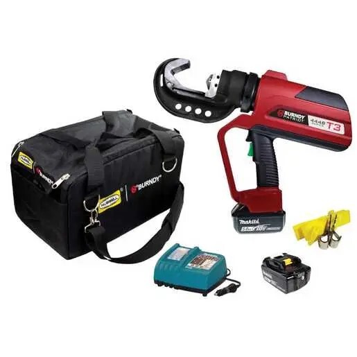 PATRIOT T3 11-Ton Battery Crimper, Dieless C-Head, (2) 5.0Ah 18V Li-Ion Batteries, 12V DC Charger, Nylon Pro Bag