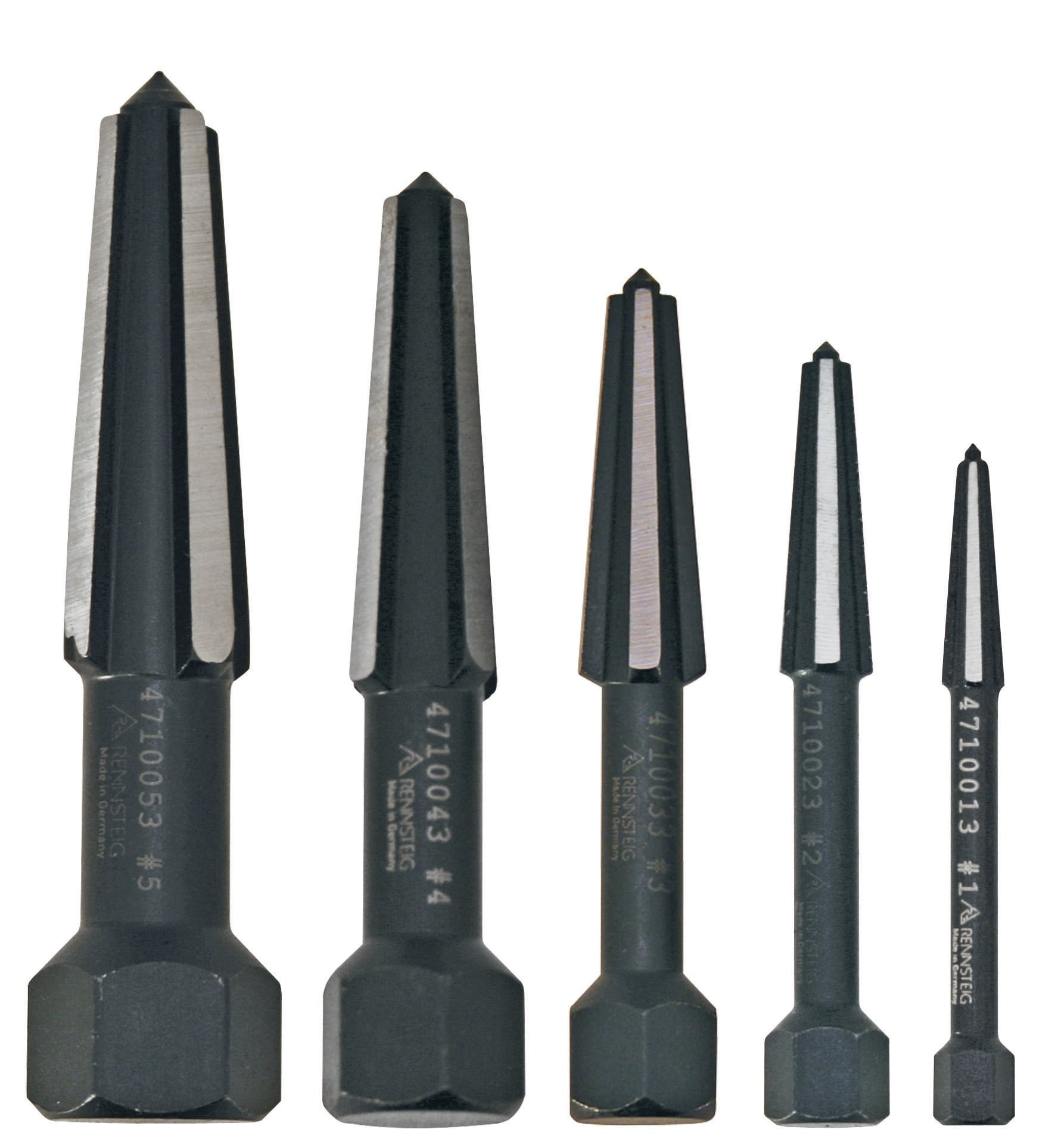 Screw Extractor Double Edged Set 5 Parts (Size 1-5 In Plastic Tube)