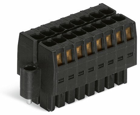 1-conductor female connector, 2-row; CAGE CLAMP; 1.5 mm; Pin spacing 3.5 mm; 14-pole; 100% protected against mismating; Screw flange; 1,50 mm; black