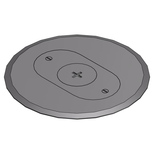 Carpet Plate and Cover for Flush Service Floor Box, 6 Inch Diameter, 1 Inch NPS Plug, Gray, PolyCarbonate