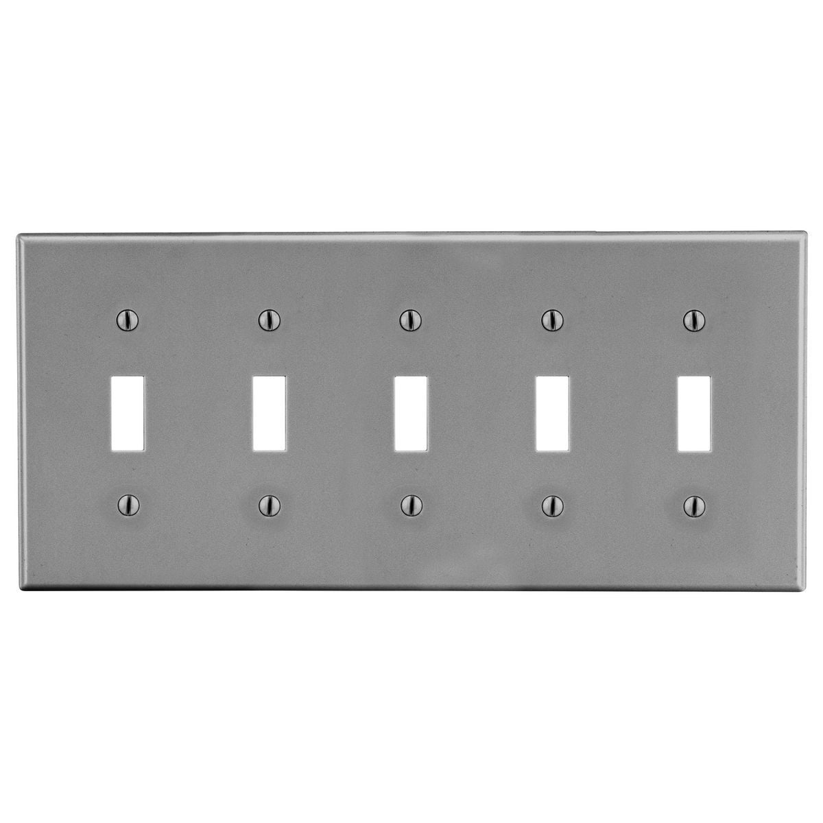 Wallplate, 5-Gang, 5) Toggle,  Gray