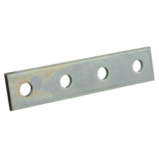 Plate, Four Hole Splice, Length 7-1/4 Inch, Width 1-5/8 Inch, Hole Diameter 9/16 Inch, Electro-Galvanized Steel