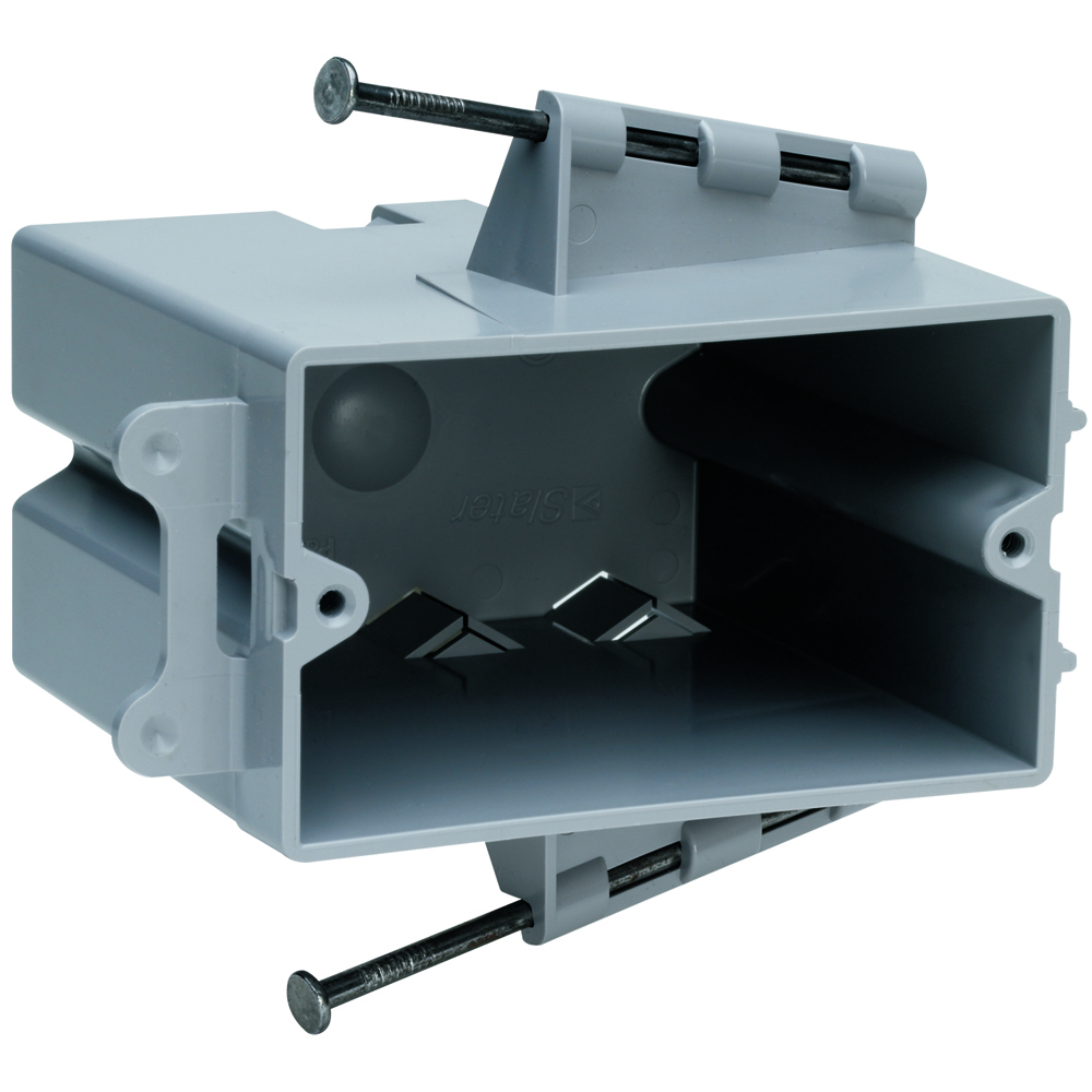 Single Gang, Switch and Outlet Box, Horizontal,Captive Mounting Nails on Each End. 100 pack.