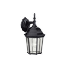 With its timeless colonial profile, the Madison is the perfect line of outdoor fixtures for those looking to embellish classic sophistication. Because it is made from cast aluminum and comes in an extensive amount of different finishes, this Madison 1-light wall lantern can go with any home dcor while being able to withstand the elements. It features a Black finish with clear beveled glass panels. The Madison wall lantern uses a 100-watt (max.) bulb, measures 8in. wide by 13in. high, and is U.L. listed for wet location.